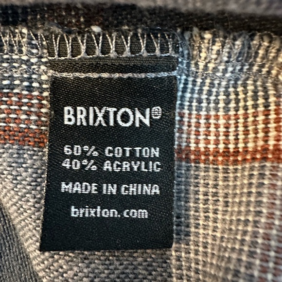 Brixton Long Sleeve Flannel Shirt Size M Great Condition - Picture 5 of 5